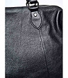 Голяма кожена дамска чанта в черен цвят Paola-2 снимка