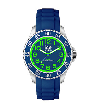 Мъжки часовник в синьо, сребристо и зелено снимка