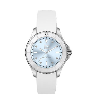 Дамски часовник в бяло и сребристо снимка