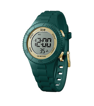 Unisex дигитален часовник в тъмнозелено и златисто снимка