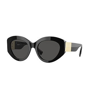 Черни дамски слънчеви очила с овални лещи снимка