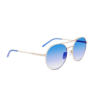 Дамски златисти очила със сини лещи снимка