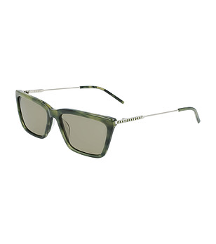 Дамски слънчеви очила със зелени рамки и сребристи дръжки снимка