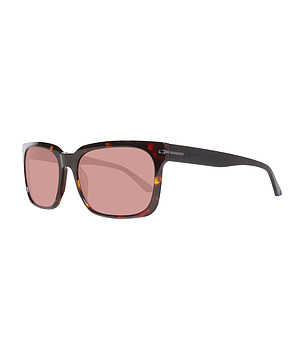 Кафяви мъжки слънчеви очила с розови лещи снимка