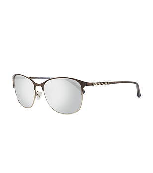 Дамски слънчеви очила с кафяви метални полурамки снимка