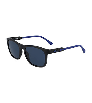 Мъжки слънчеви очила с черна рамка и сини дръжки снимка