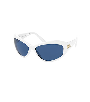 Дамски слънчеви очила с бели рамки и сини лещи снимка