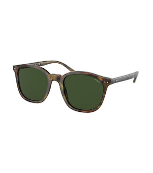 Кафяви мъжки слънчеви очила със зелени лещи снимка