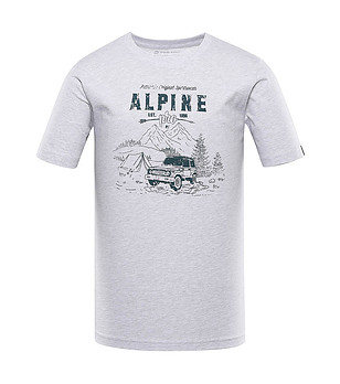 Мъжка памучна тениска в сив меланж Goraf снимка