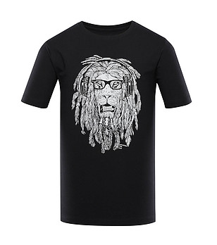 Мъжка памучна тениска в черно Jurg снимка