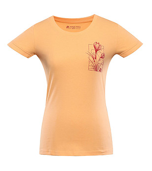 Дамска тениска в прасковен нюанс от органичен памук снимка
