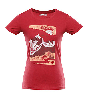 Дамска тениска в червено Woolena снимка