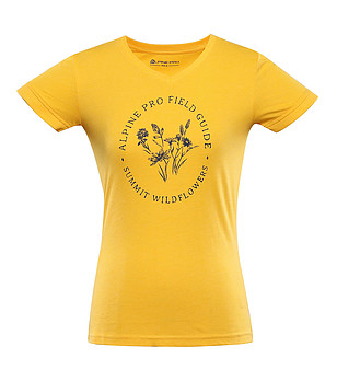 Жълта дамска тениска с памук Nega снимка