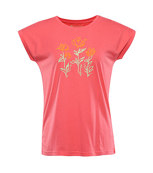 Дамска тениска в цвят корал Omba снимка