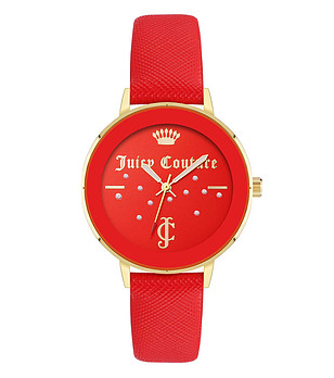 Дамски часовник в златисто и червено снимка