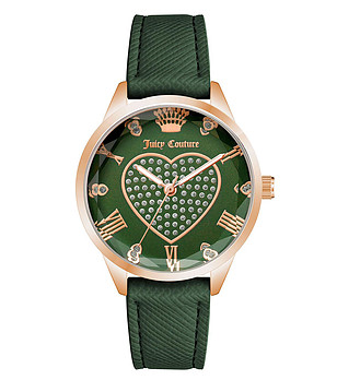 Дамски часовник в зелено и розовозлатисто снимка
