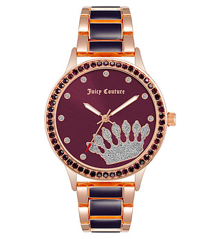 Дамски часовник в розовозлатисто с камъчета снимка