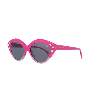 Розови дамски слънчеви очила котешко око с камъчета снимка