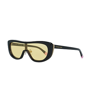 Черни дамски слънчеви очила с жълти лещи снимка