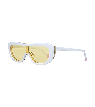 Бели дамски слънчеви очила с жълти лещи снимка