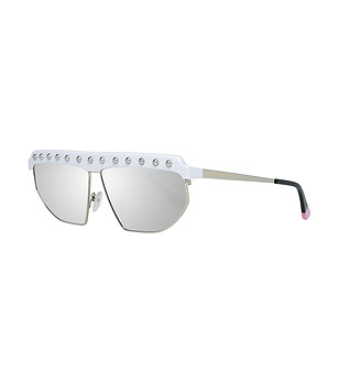 Дамски слънчеви очила в сребристо и бяло  снимка