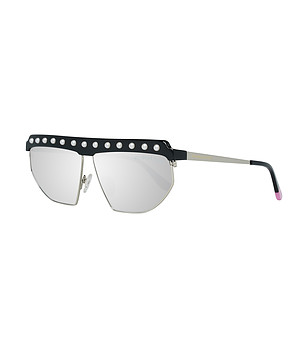Дамски слънчеви очила в черно и сребристо   снимка