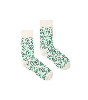Чорапи в слонова кост и зелено Misietki снимка