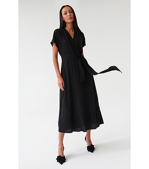 Черна рокля с колан Wanessa снимка