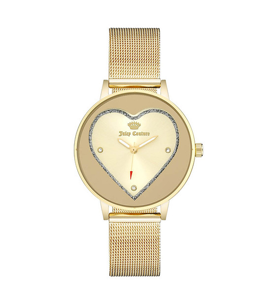 Дамски златист часовник със сърце снимка