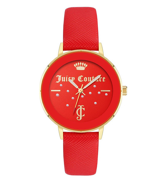 Дамски часовник в златисто и червено снимка