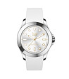 Сребрист unisex часовник с бяла каишка-0 снимка