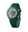 Unisex дигитален часовник в тъмнозелено и златисто-0 снимка