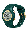 Unisex дигитален часовник в тъмнозелено и златисто-1 снимка