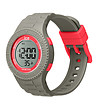 Unisex дигитален часовник в сиво и червено-1 снимка