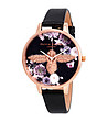 Дамски часовник в черно и розовозлатисто с пчела и цвета-0 снимка