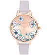 Дамски часовник в розовозлатисто с лилава каишка-0 снимка