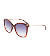 Кафяви дамски слънчеви очила със златисти дръжки-0 снимка