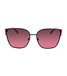 Черни дамски слънчеви очила с розови детайли-1 снимка
