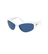Дамски слънчеви очила с бели рамки и сини лещи-0 снимка