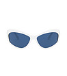 Дамски слънчеви очила с бели рамки и сини лещи-1 снимка