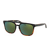 Кафяви мъжки слънчеви очила със зелени лещи-0 снимка