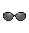 Дамски слънчеви очила с черни рамки и кафяви дръжки-1 снимка