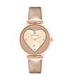 Розовозлатист дамски часовник със сърце-0 снимка