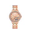 Дамски розовозлатист часовник с камъчета-0 снимка