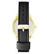 Дамски часовник в златисто с черна каишка-1 снимка