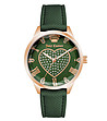 Дамски часовник в зелено и розовозлатисто-0 снимка