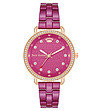 Дамски часовник в розовозлатисто и розово с камъчета-0 снимка