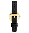 Дамски часовник в черно и златисто с ефектен циферблат-1 снимка