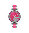 Дамски часовник в сребристо и розово с камъчета-0 снимка