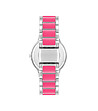 Дамски часовник в сребристо и розово с камъчета-1 снимка
